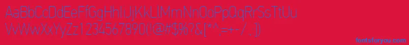 PfdintextcondproXthin Font – Blue Fonts on Red Background