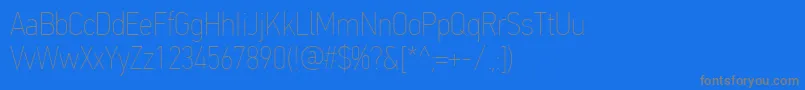 Fonte PfdintextcondproXthin – fontes cinzas em um fundo azul