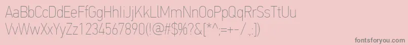 フォントPfdintextcondproXthin – ピンクの背景に灰色の文字