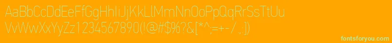 Шрифт PfdintextcondproXthin – зелёные шрифты на оранжевом фоне