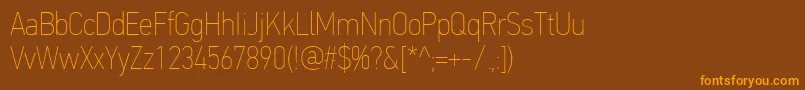 PfdintextcondproXthin Font – Orange Fonts on Brown Background