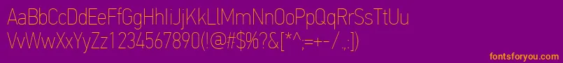 PfdintextcondproXthin Font – Orange Fonts on Purple Background