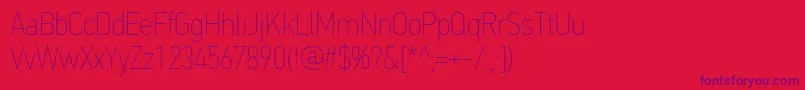 PfdintextcondproXthin Font – Purple Fonts on Red Background