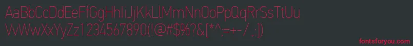 フォントPfdintextcondproXthin – 黒い背景に赤い文字