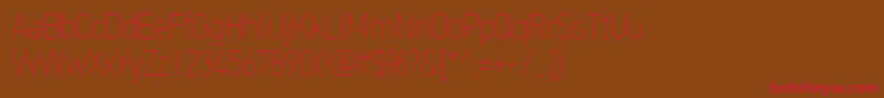 PfdintextcondproXthin Font – Red Fonts on Brown Background
