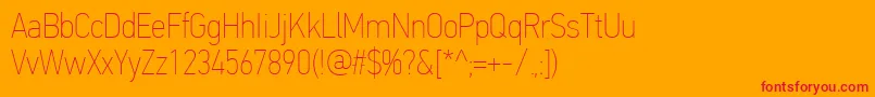 PfdintextcondproXthin Font – Red Fonts on Orange Background