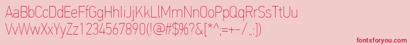 PfdintextcondproXthin Font – Red Fonts on Pink Background