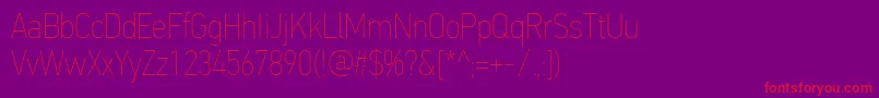 PfdintextcondproXthin Font – Red Fonts on Purple Background