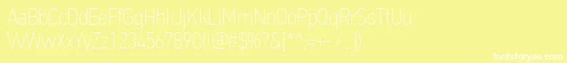 PfdintextcondproXthin Font – White Fonts on Yellow Background