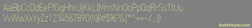 フォントPfdintextcondproXthin – 黄色のフォント、灰色の背景