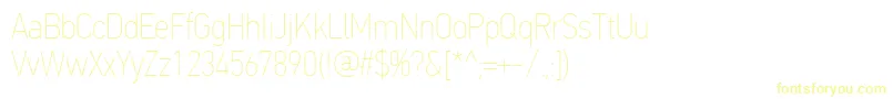 フォントPfdintextcondproXthin – 白い背景に黄色の文字