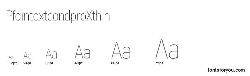 Размеры шрифта PfdintextcondproXthin