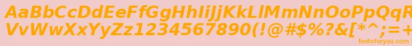 DejavuSansBoldOblique Font – Orange Fonts on Pink Background