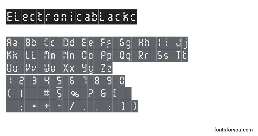 Electronicablackc-fontti – aakkoset, numerot, erikoismerkit