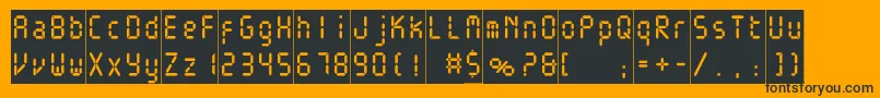 Electronicablackc-Schriftart – Schwarze Schriften auf orangefarbenem Hintergrund