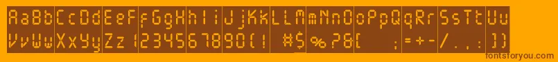 Saiba mais sobre a fonte Electronicablackc Fonte Electronicablackc – fontes marrons em um fundo laranja