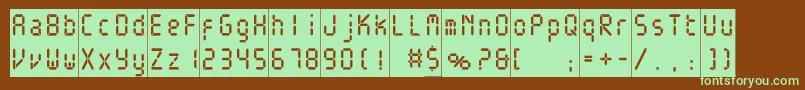 Electronicablackc-fontti – vihreät fontit ruskealla taustalla