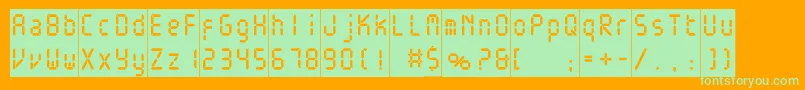 Electronicablackc-Schriftart – Grüne Schriften auf orangefarbenem Hintergrund