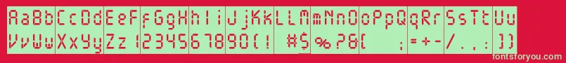 Electronicablackc-Schriftart – Grüne Schriften auf rotem Hintergrund
