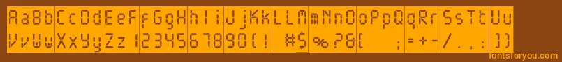 Electronicablackc-Schriftart – Orangefarbene Schriften auf braunem Hintergrund
