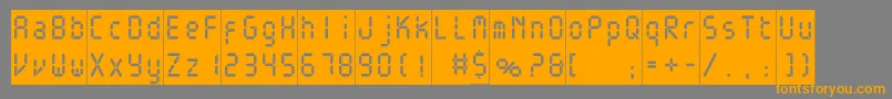 Electronicablackc-Schriftart – Orangefarbene Schriften auf grauem Hintergrund