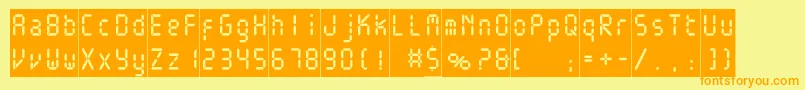 Electronicablackc-Schriftart – Orangefarbene Schriften auf gelbem Hintergrund