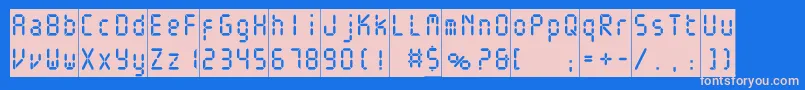 フォントElectronicablackc – ピンクの文字、青い背景
