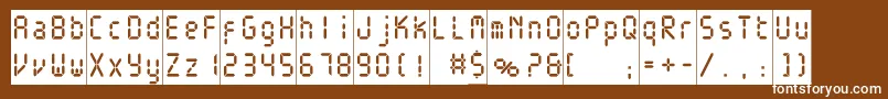 Electronicablackc-Schriftart – Weiße Schriften auf braunem Hintergrund