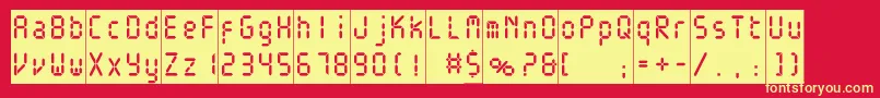 Electronicablackc Font – Yellow Fonts on Red Background