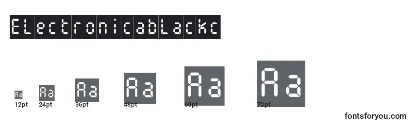 Размеры шрифта Electronicablackc