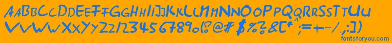 Ast285 Font – Blue Fonts on Orange Background