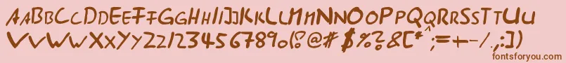 Ast285 Font – Brown Fonts on Pink Background