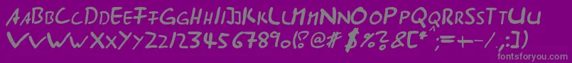 フォントAst285 – 紫の背景に灰色の文字