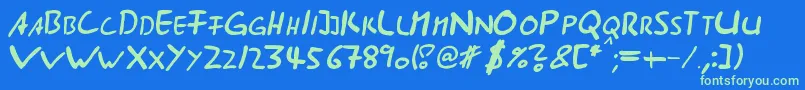 フォントAst285 – 青い背景に緑のフォント