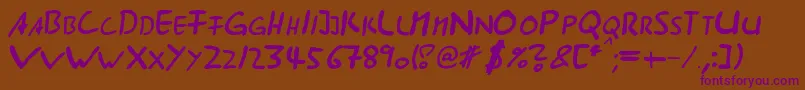 Ast285 Font – Purple Fonts on Brown Background