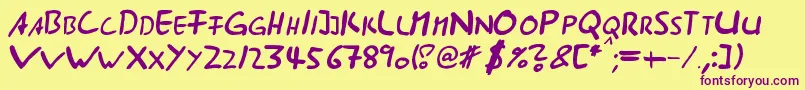 Шрифт Ast285 – фиолетовые шрифты на жёлтом фоне