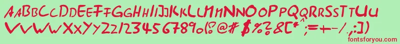 Шрифт Ast285 – красные шрифты на зелёном фоне