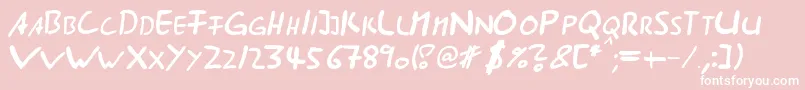 Ast285-Schriftart – Weiße Schriften auf rosa Hintergrund