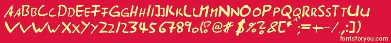 Ast285 Font – Yellow Fonts on Red Background