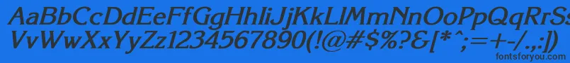 KorinnaSuBoldItalic Font – Black Fonts on Blue Background