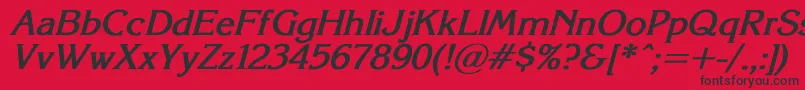 KorinnaSuBoldItalic Font – Black Fonts on Red Background