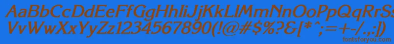 KorinnaSuBoldItalic Font – Brown Fonts on Blue Background