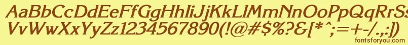 KorinnaSuBoldItalic Font – Brown Fonts on Yellow Background