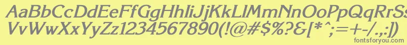 KorinnaSuBoldItalic-Schriftart – Graue Schriften auf gelbem Hintergrund