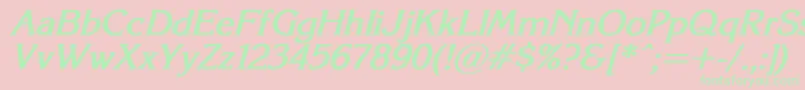 KorinnaSuBoldItalic Font – Green Fonts on Pink Background