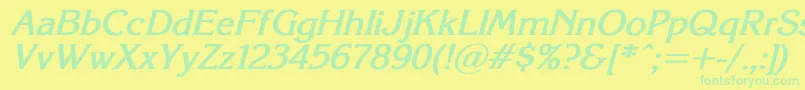 KorinnaSuBoldItalic Font – Green Fonts on Yellow Background