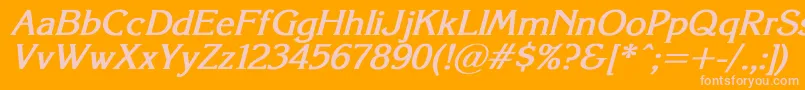 KorinnaSuBoldItalic Font – Pink Fonts on Orange Background