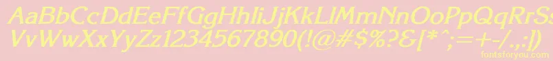 KorinnaSuBoldItalic Font – Yellow Fonts on Pink Background