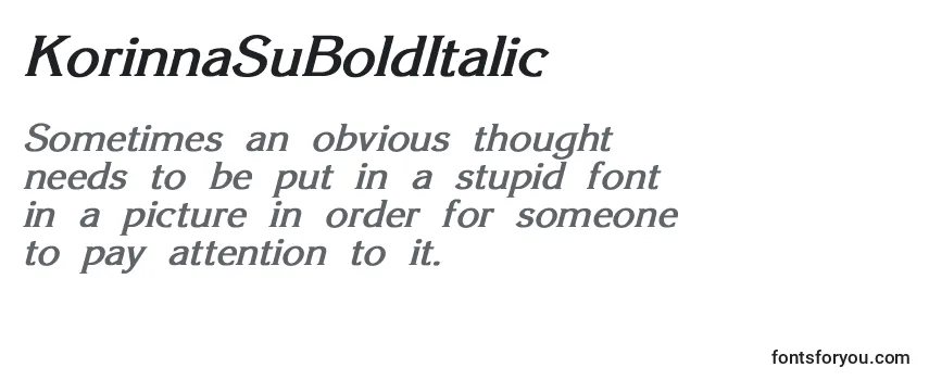 KorinnaSuBoldItalic Font