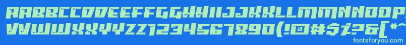 Psipbrg Font – Green Fonts on Blue Background